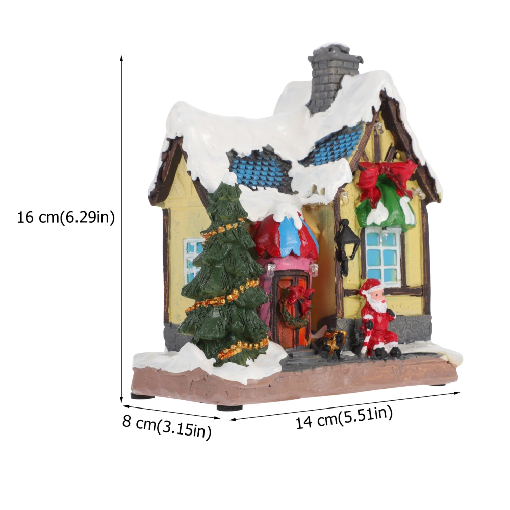 Christmas Luminous Villa LED Light House Resin Desktop Ornament without Battery