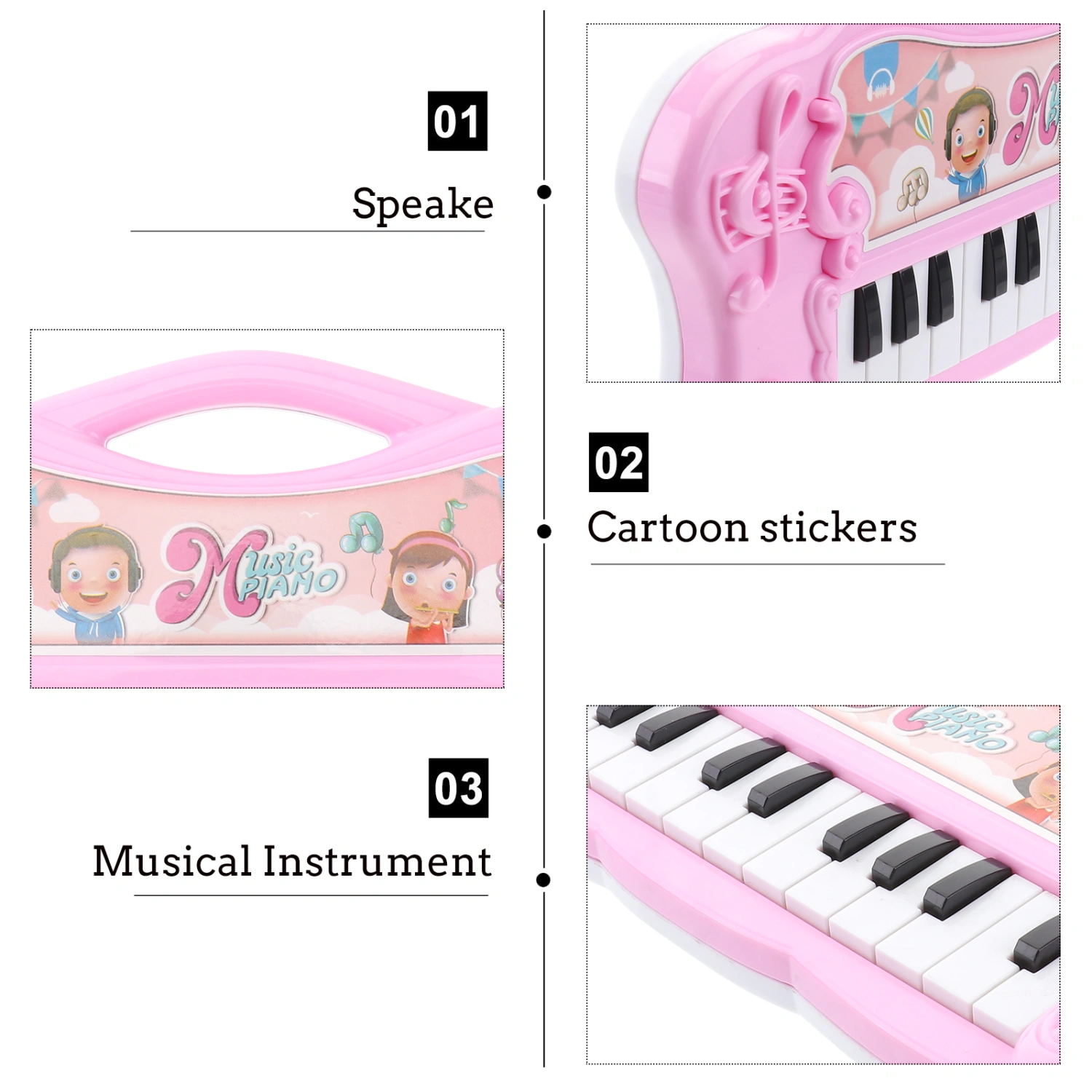 1pc Kids Electronic Organ Toy Keyboard Music Toy Baby Music Plaything (Pink)
