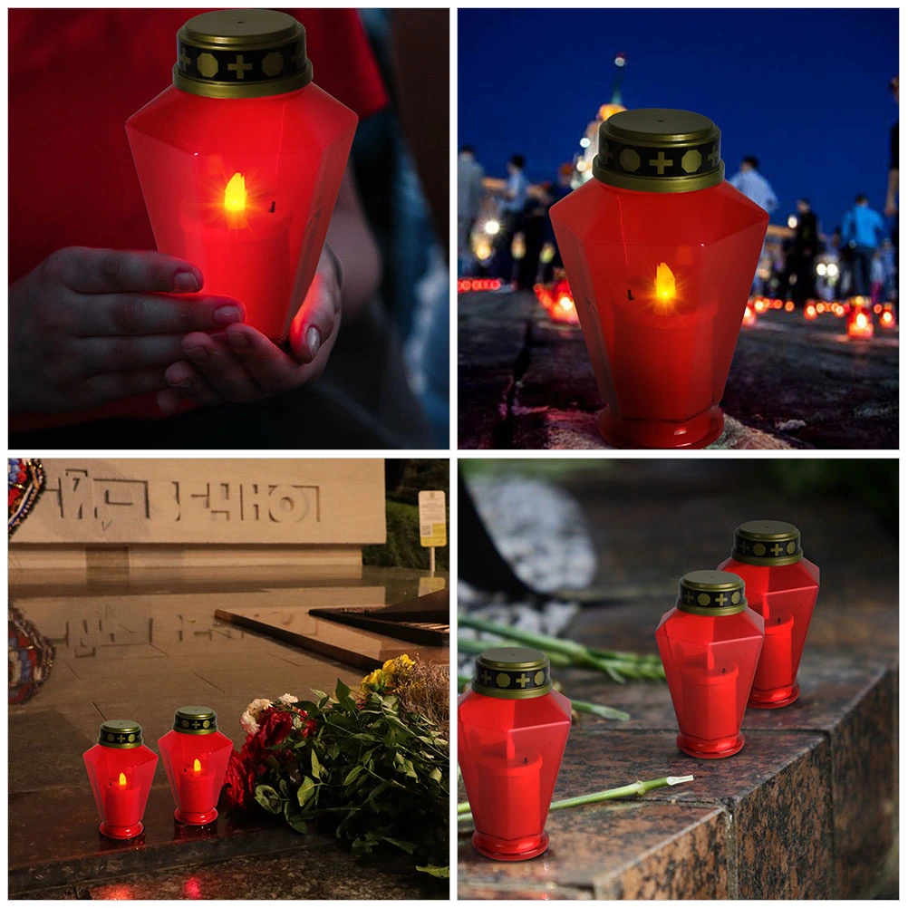 2pcs Flameless Candle Light Church Light Sacrifice Light Decorative Candle Lamps