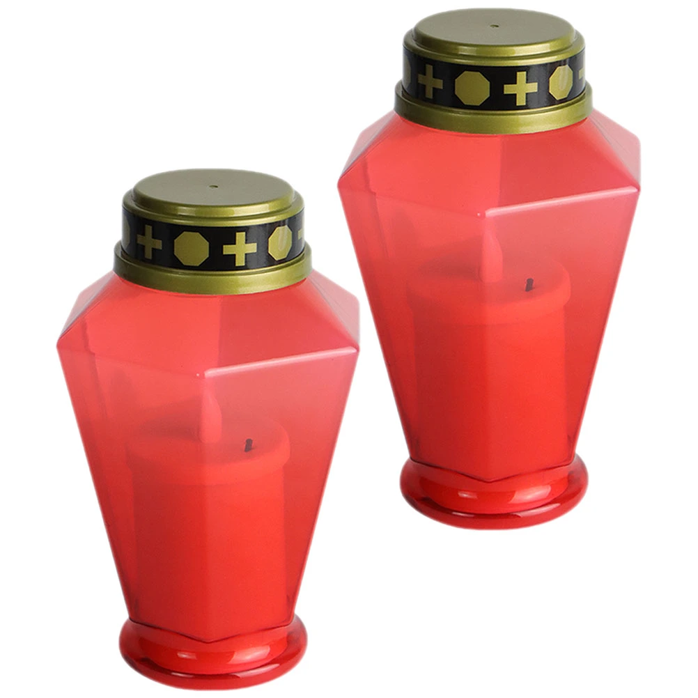 2pcs Flameless Candle Light Church Light Sacrifice Light Decorative Candle Lamps