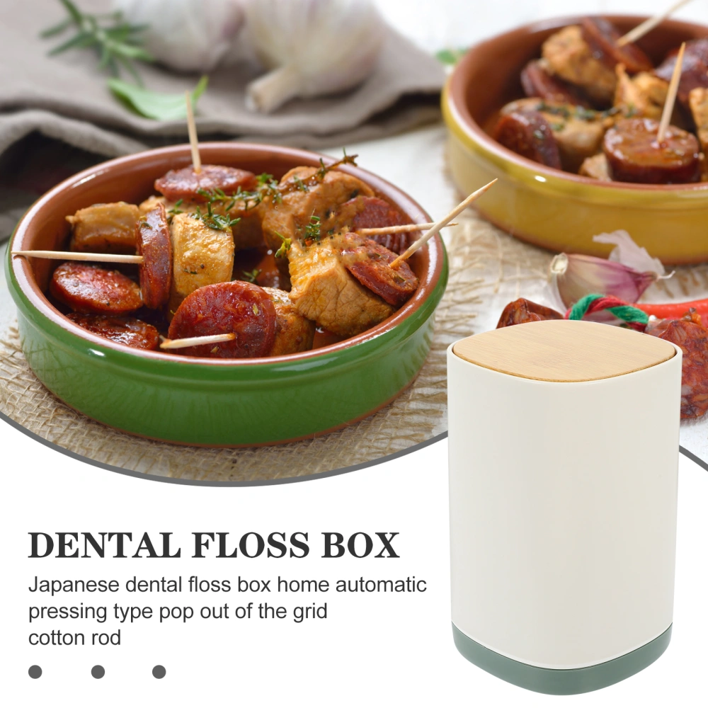 Automatic Pop-up Toothpick Box Dental Floss Organizer Household Toothpick Dispenser