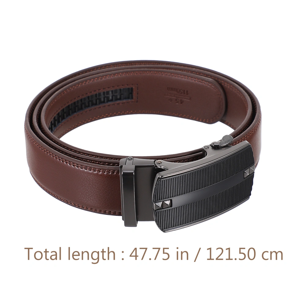 1 Pc Men Belt Auto Buckle Waist Strap Fashion Leather Waistband Gentlemen Belt