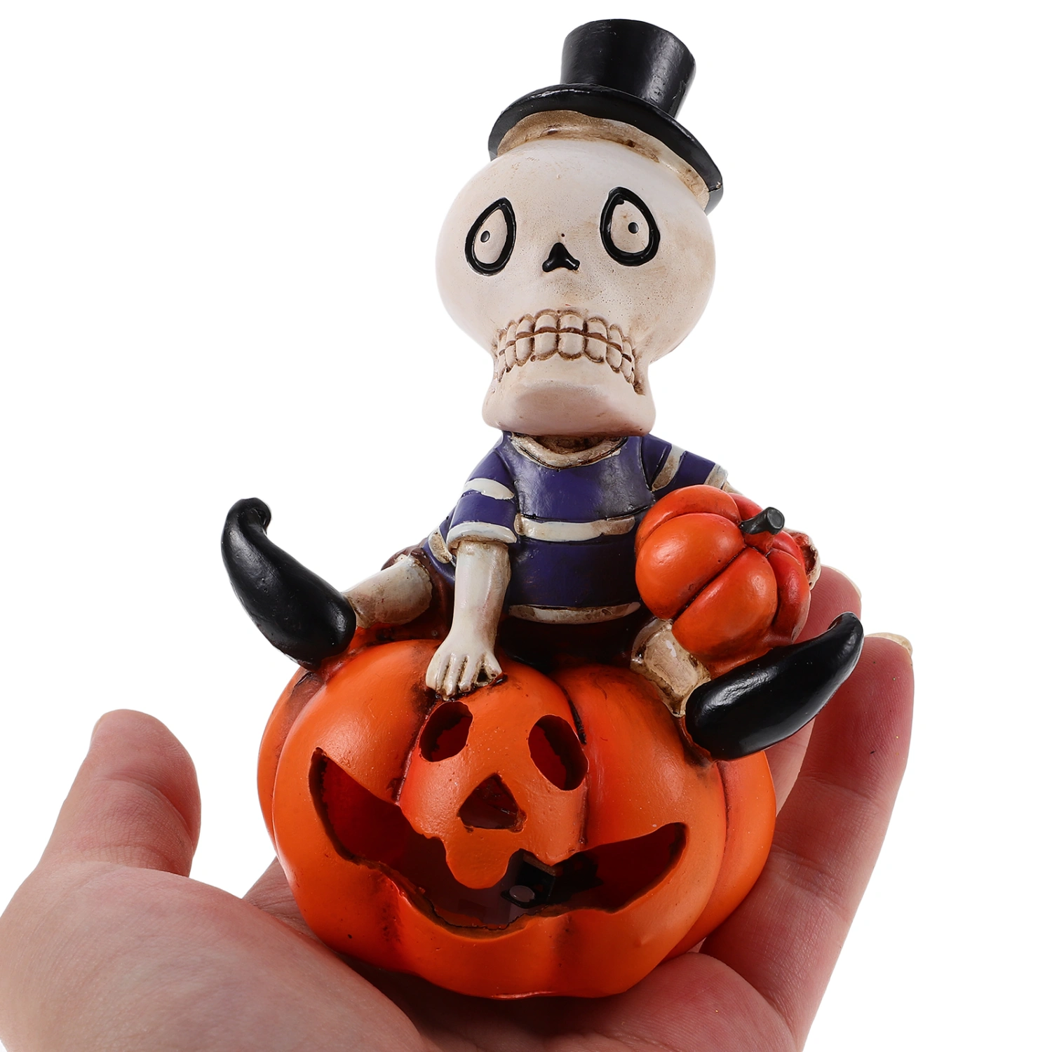 Halloween Pumpkin and Skull Lamp Luminous Pumpkin Themed Light Halloween Scene Prop