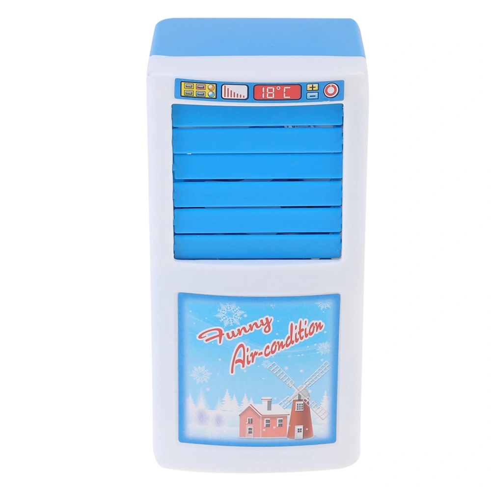 Children Pretend Play Toy Kids Educational Playset Toy Simulative Home Appliances Plaything (Blue Air Condition Without Battery)