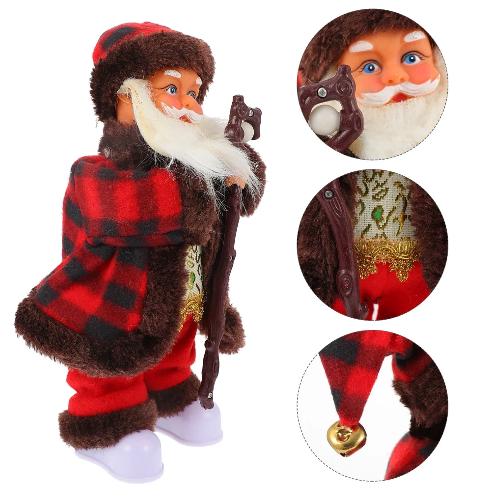 Santa Claus Figurine Santa Claus Sculpture Holiday Decorative Prop No Battery