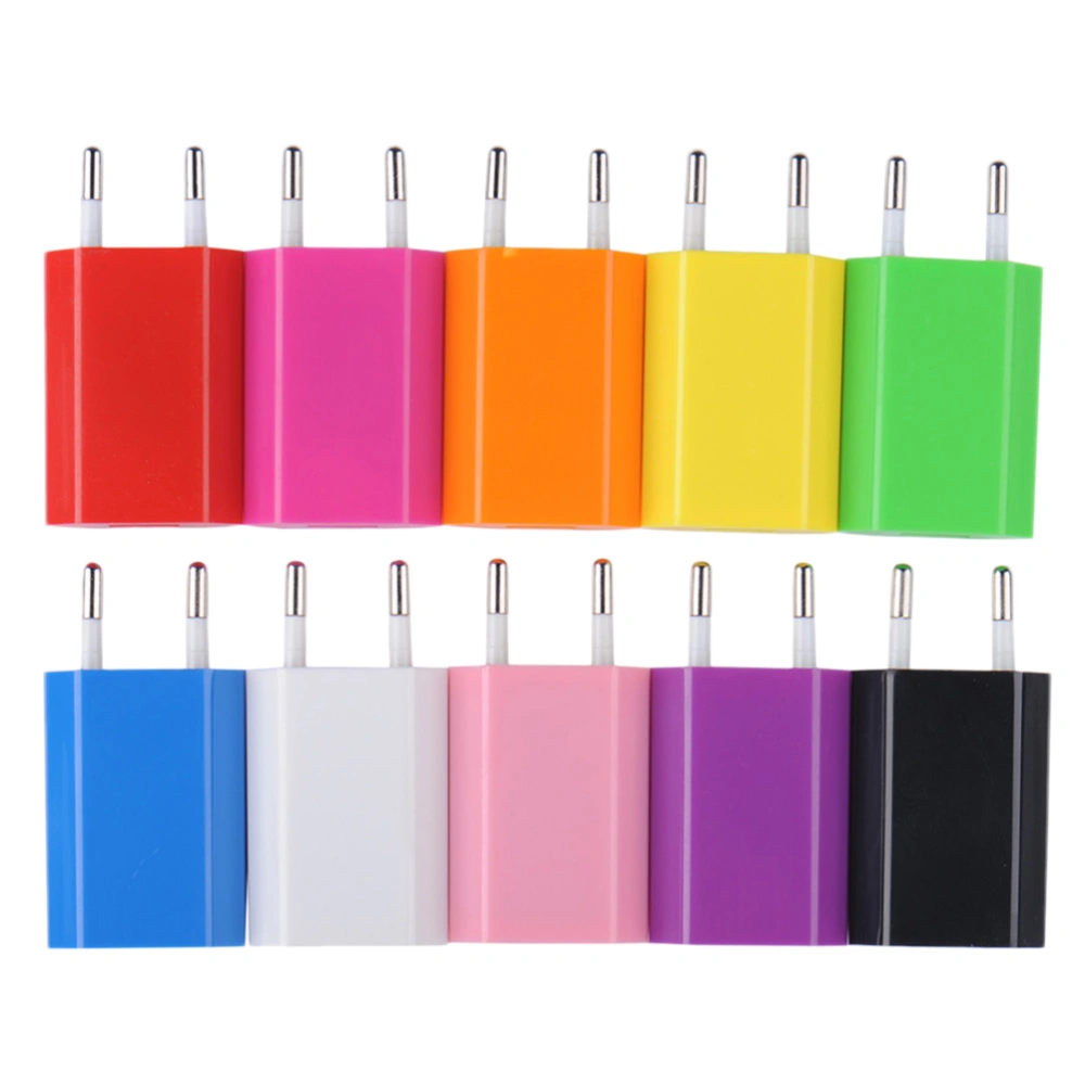 USB Charger 5V 1A Travel Portable USB Charger for Mobile Phones and Tablets EU Plug (Random Color)