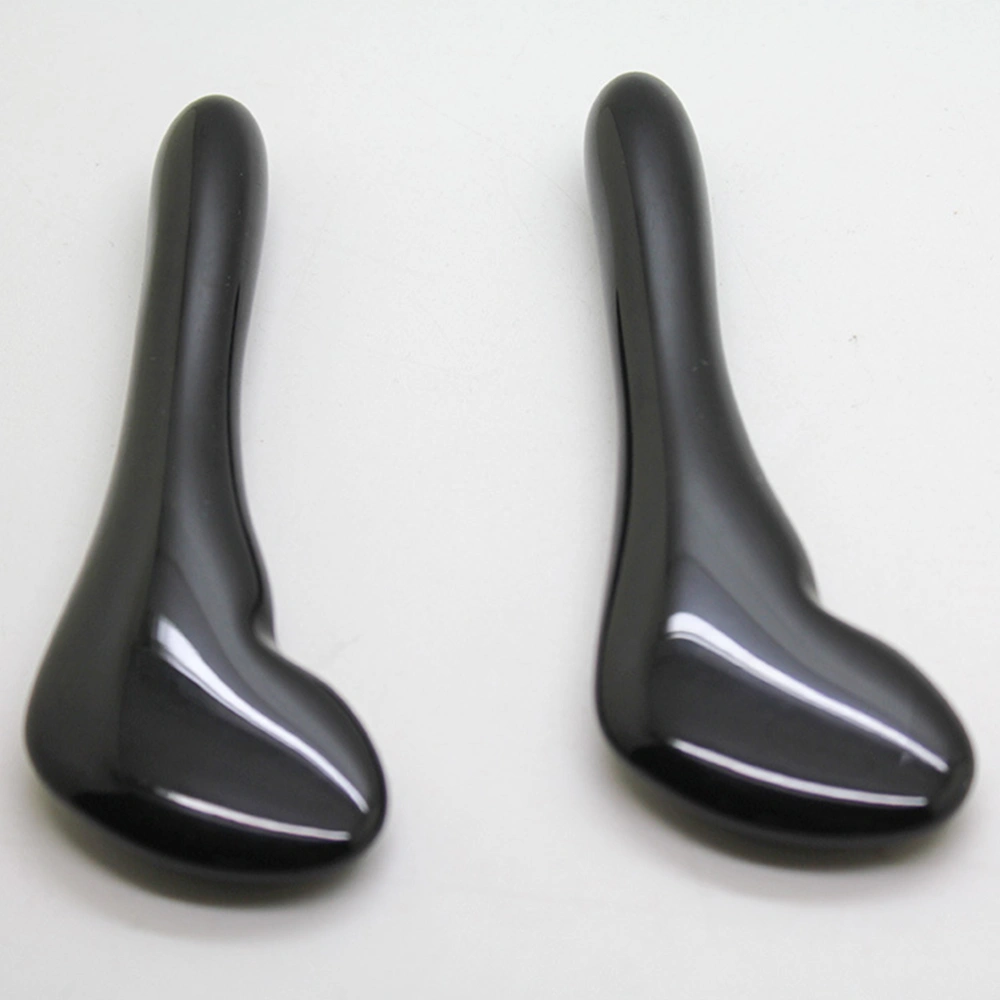 1Pc Multifunctional Yak Horn Scrapping Massager Plates Practical Massager Plates Natural Handicraft Massager (Black)