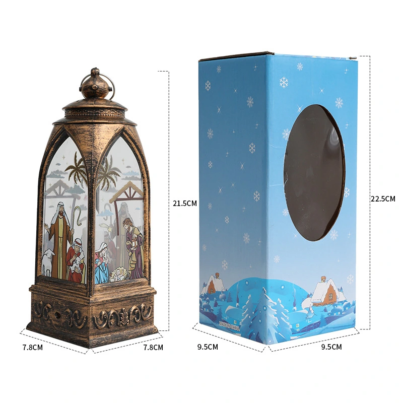 Christmas Lantern LED Light Decoration Xmas Decorative Lamp Hanging Lantern Without Battery