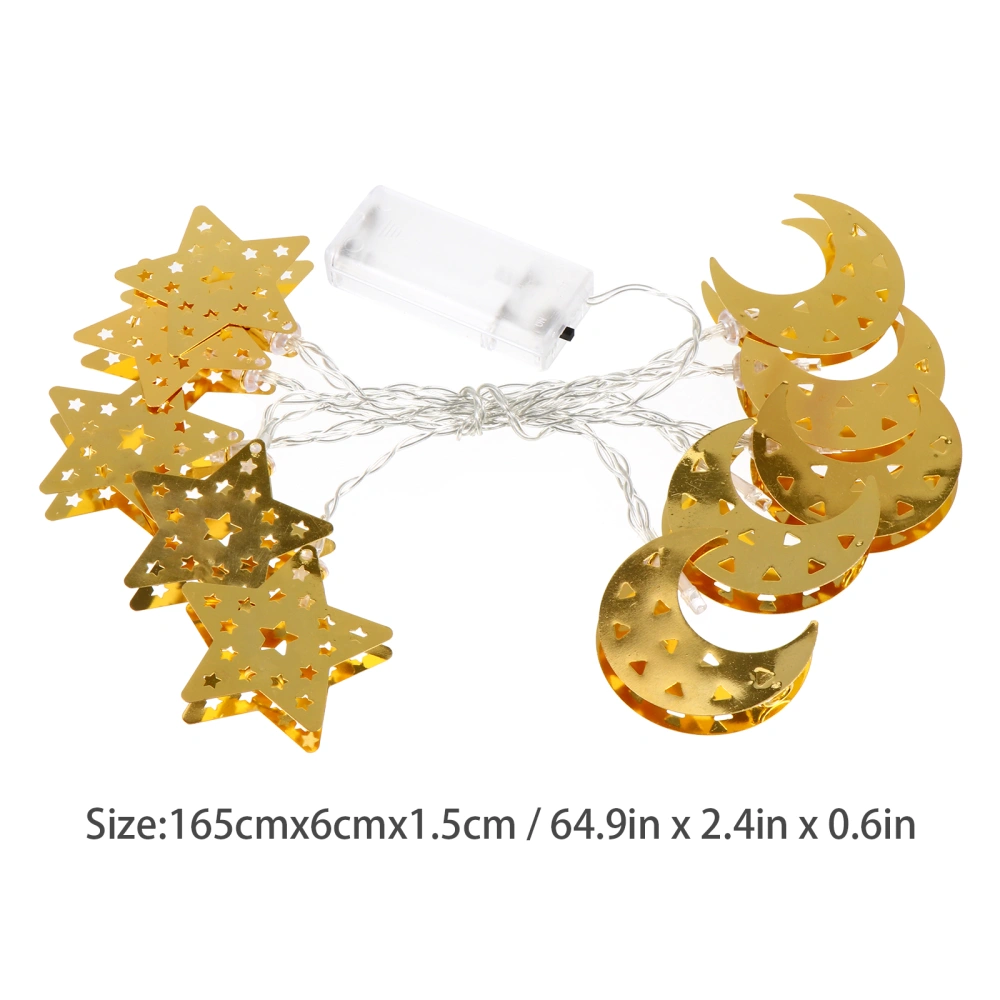 1 Set Festive String Light Hollow-out Hanging Lamps Moon Shape String Lamps