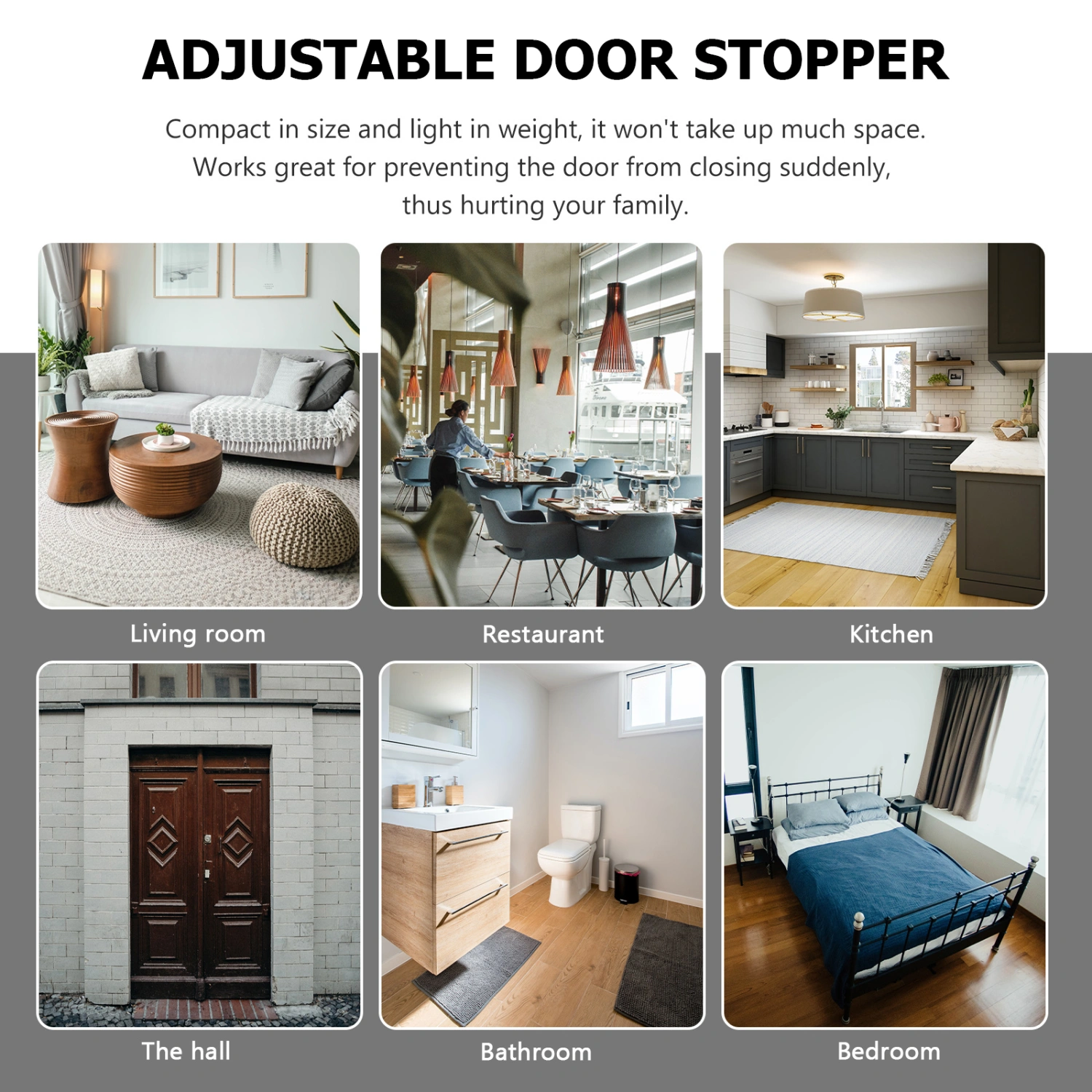 Adjustable Door Stopper Semi-automatic Step On Door Stoppers for Bottom Of Door