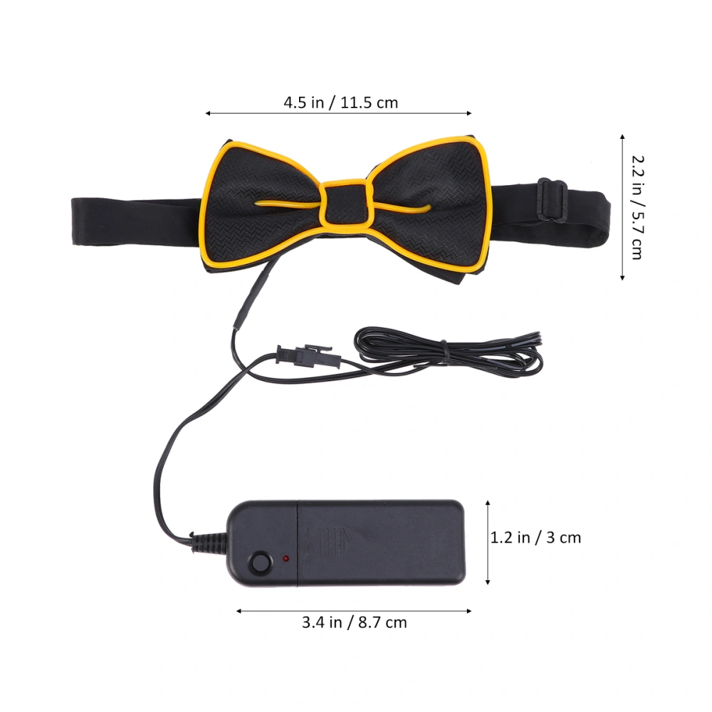 Party Flashing Bow Tie LED Glowing Tie Luminous Bow Tie Collar Party Performance Tie (Yellow)