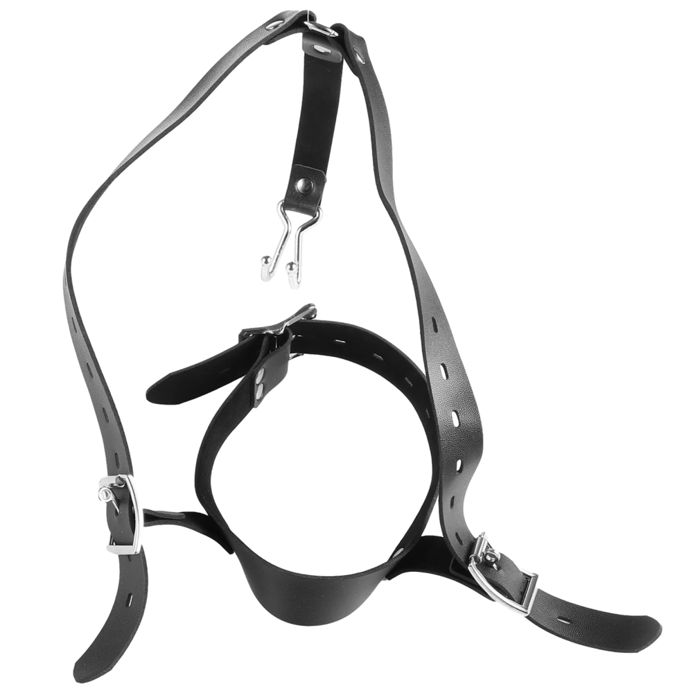 Bondage Collar Leather Sex Hook Mouth Ring Gag Sex Nose Hook Sex Restraints