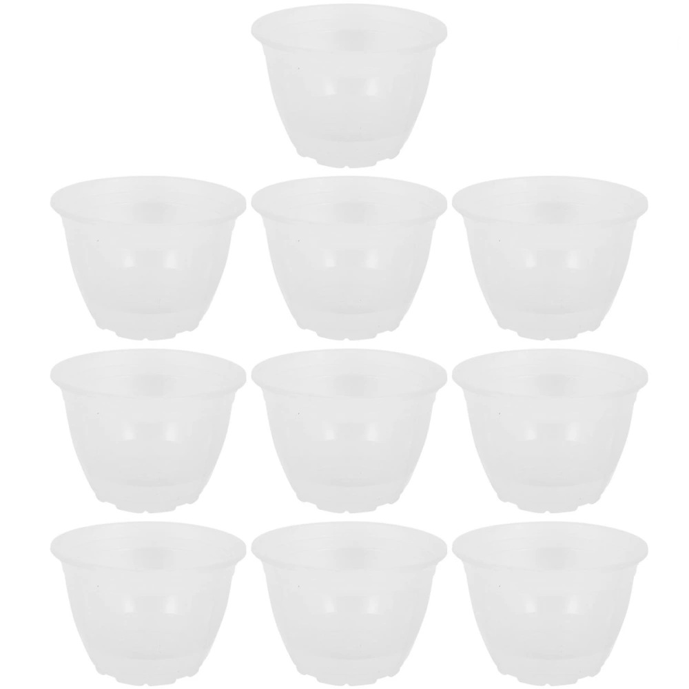 10PCS Scindapsus Aureus Water Storage Pot Automatic Water Absorption Pot Transparent Flowerpot Outer Pot Lazy Person Green Plants Water Flowerpot for Home Store (Transparent)