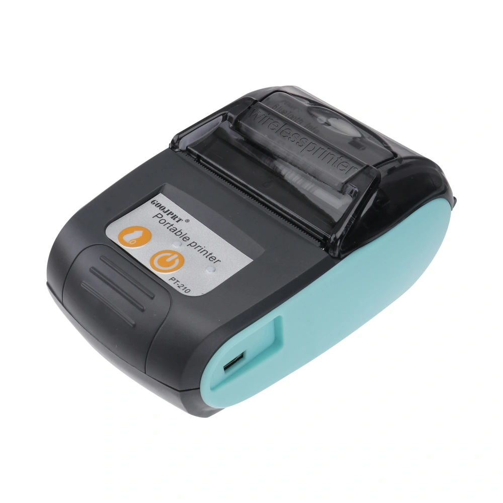 Mini Portative Wireless Receipt Thermal Printer Compatible for Android IOS with UK Plug (Blue)