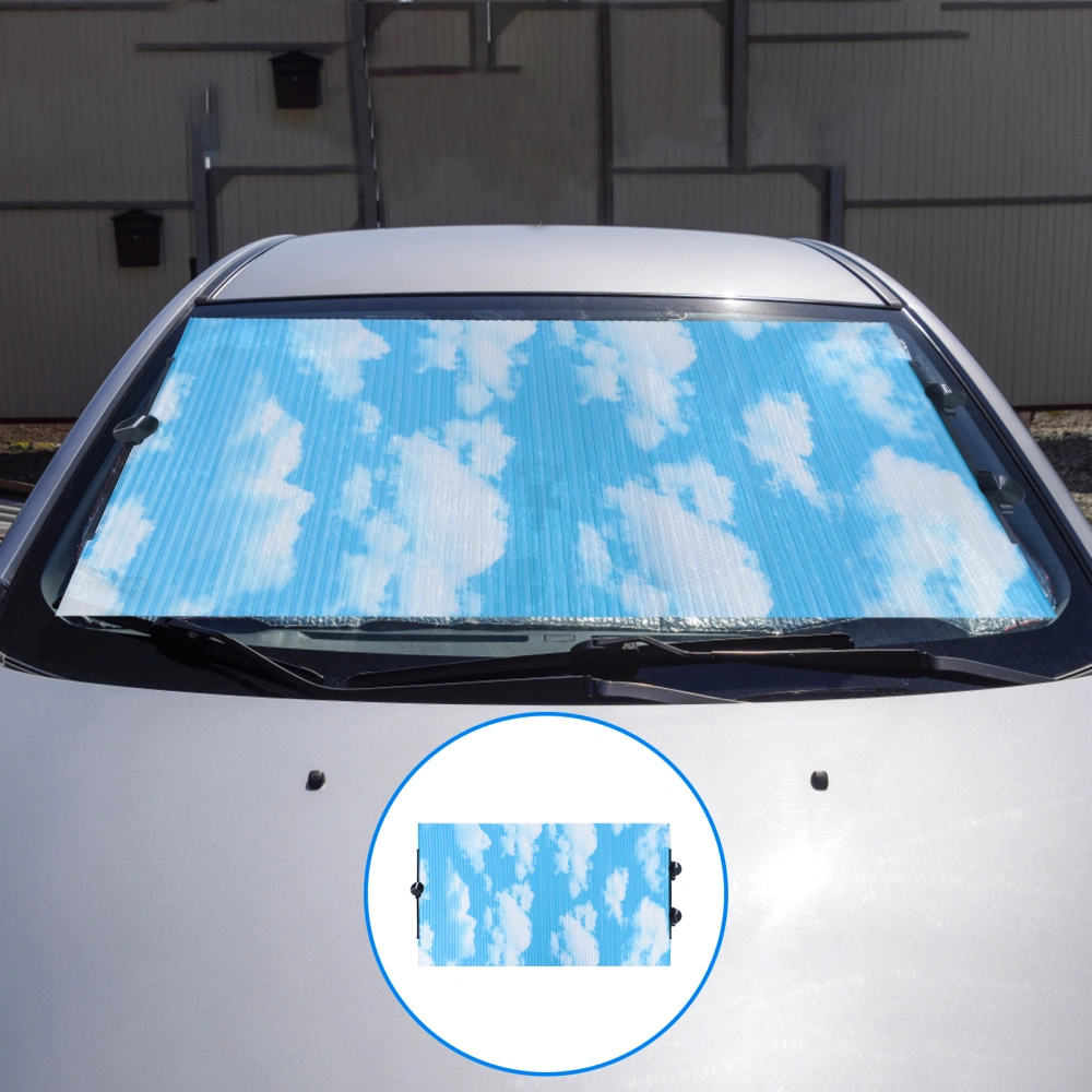 Folding Auto Block Cover Front Window Retractable Windshield Sun Shade Visor