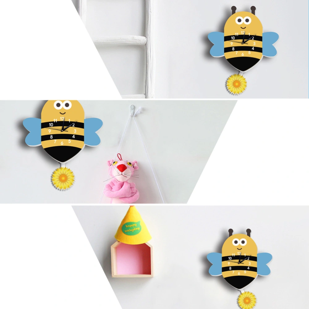 Cartoon Bee Shape Wall Clock Mute Clock Hanging Clock without Battery for Room