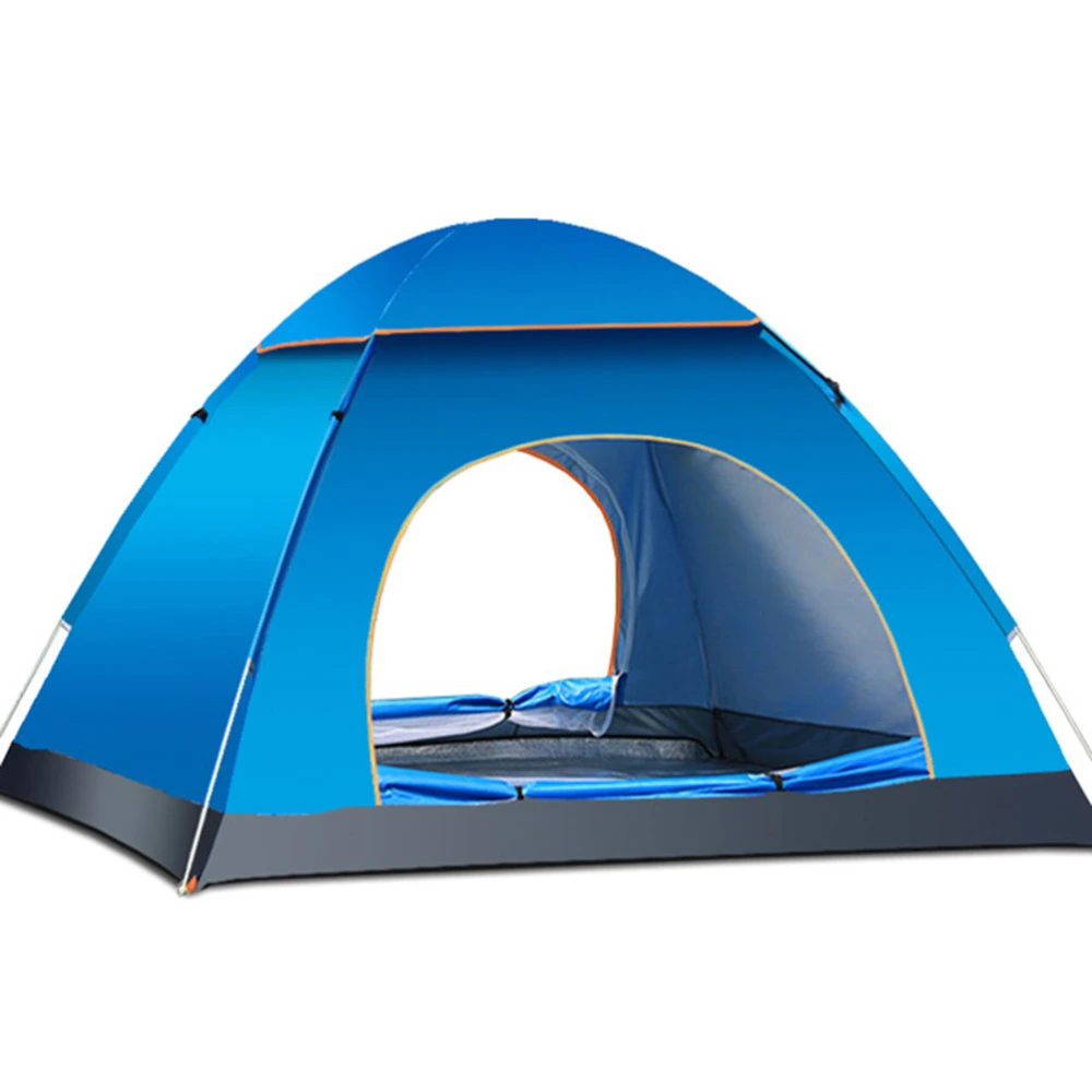 3-4 Person Automatic Folding Tents Family Tents Beach Tent Camping Double to Open Rejection (Blue)