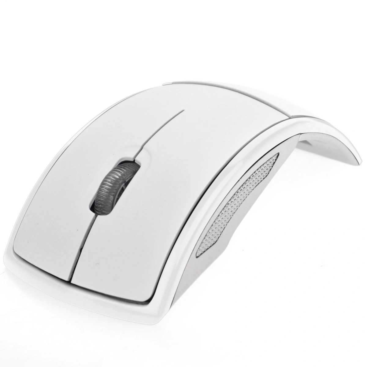 Ultra-thin 2.4GHz Wireless Folding Foldable Arc Optical Mouse with USB Receiver for PC /Laptop /MacBook (White)