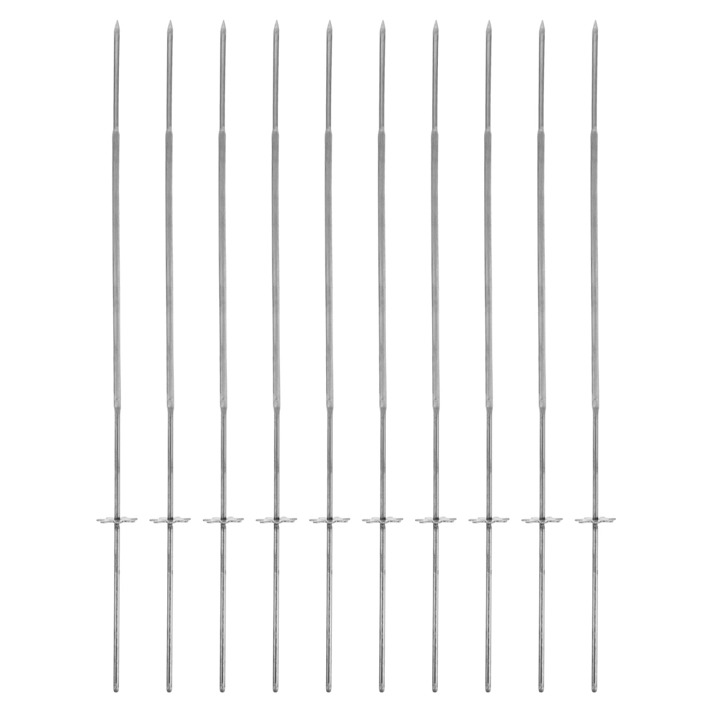 10pcs Reusable Stainless Steel Barbecue Skewers BBQ Needle Stick for Outdoor