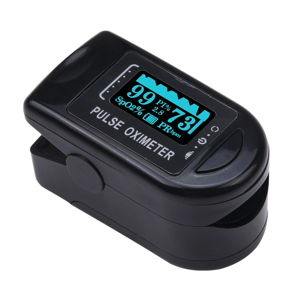 Fingertip Pulse Oximeter Blood Oxygen SpO2 Monitor Oxygen Saturation Monitor Pulse Rate Measuring Gauge Device Oximeter without Battery (Black)