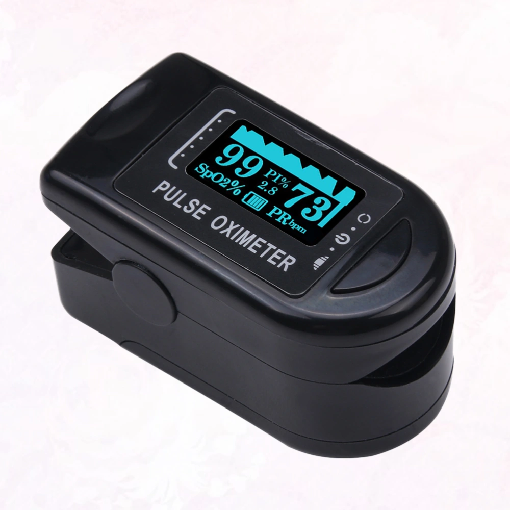 Fingertip Pulse Oximeter Blood Oxygen SpO2 Monitor Oxygen Saturation Monitor Pulse Rate Measuring Gauge Device Oximeter without Battery (Black)