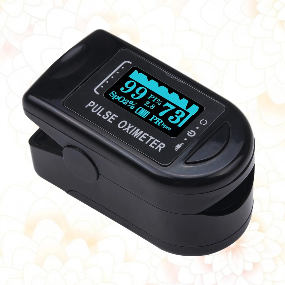 Fingertip Pulse Oximeter Blood Oxygen SpO2 Monitor Oxygen Saturation Monitor Pulse Rate Measuring Gauge Device Oximeter without Battery (Black)