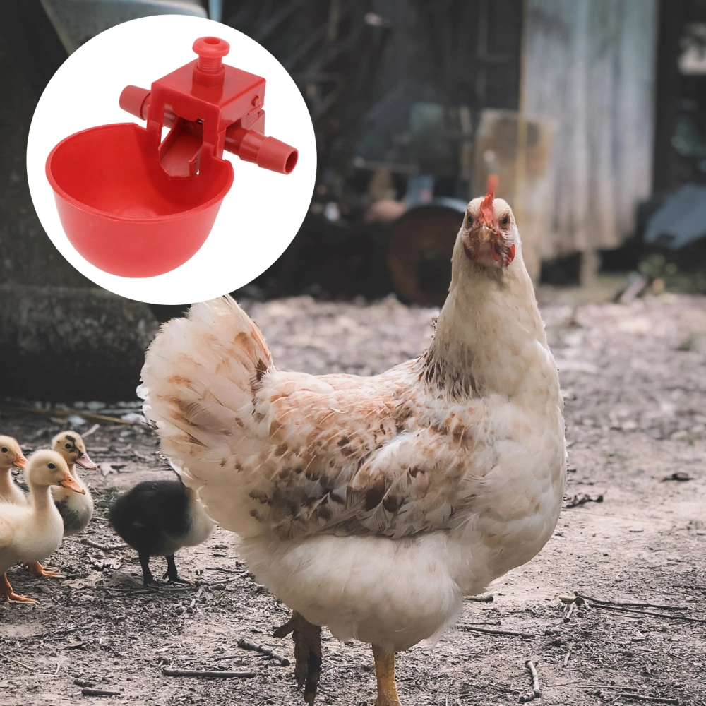 15PCS Automatic Drinking Bowl Poultry Breeding Special Drinking Bowl Adjustable Flow Drinking Bowl for Home Store Pigeon Chicken Use (Red)