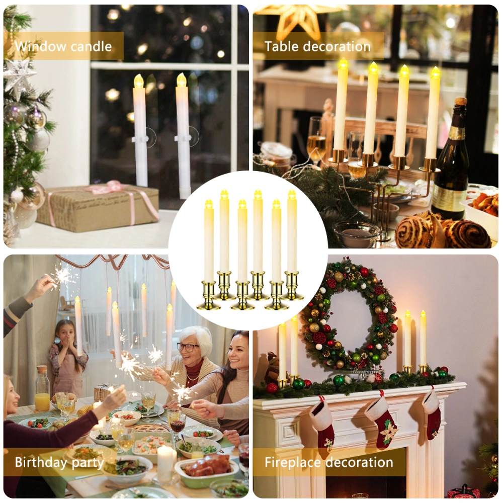 YUNLIGHTS 6pcs LED Candle Light Wireless Light for Christmas Wedding Birthday Halloween Party