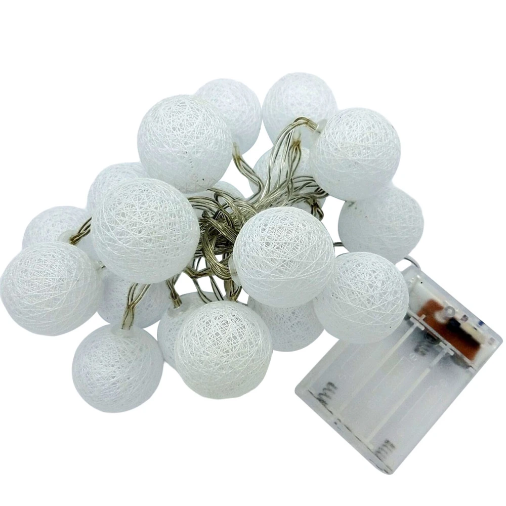 String Light with 20pcs Yarn Ball Shaped Lights 2.2m Christmas Light Strip Battery Powered Party Garden Patio Rope Lights Decoration Illumination for Bedroom Wedding Holiday