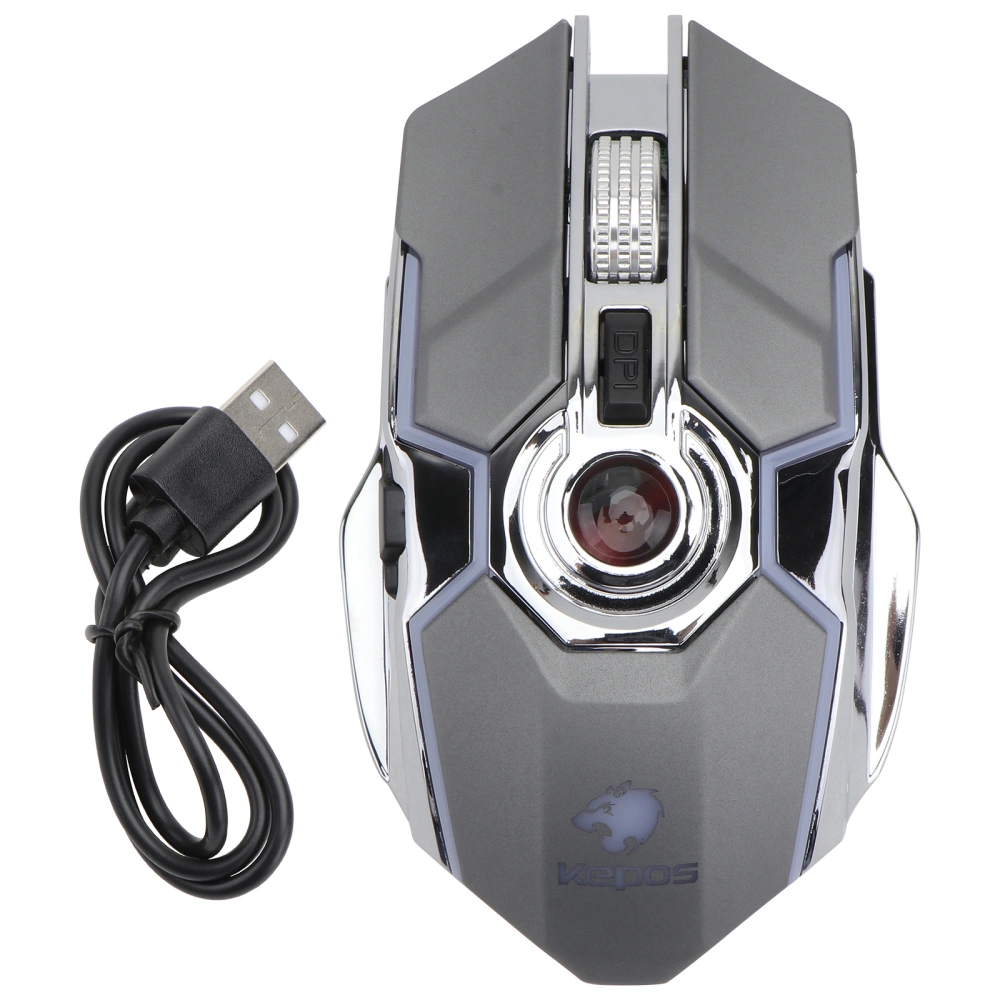 1pc Wireless Gaming Mouse RGB Luminous Mouse Silent Computor Mouse (Gray)