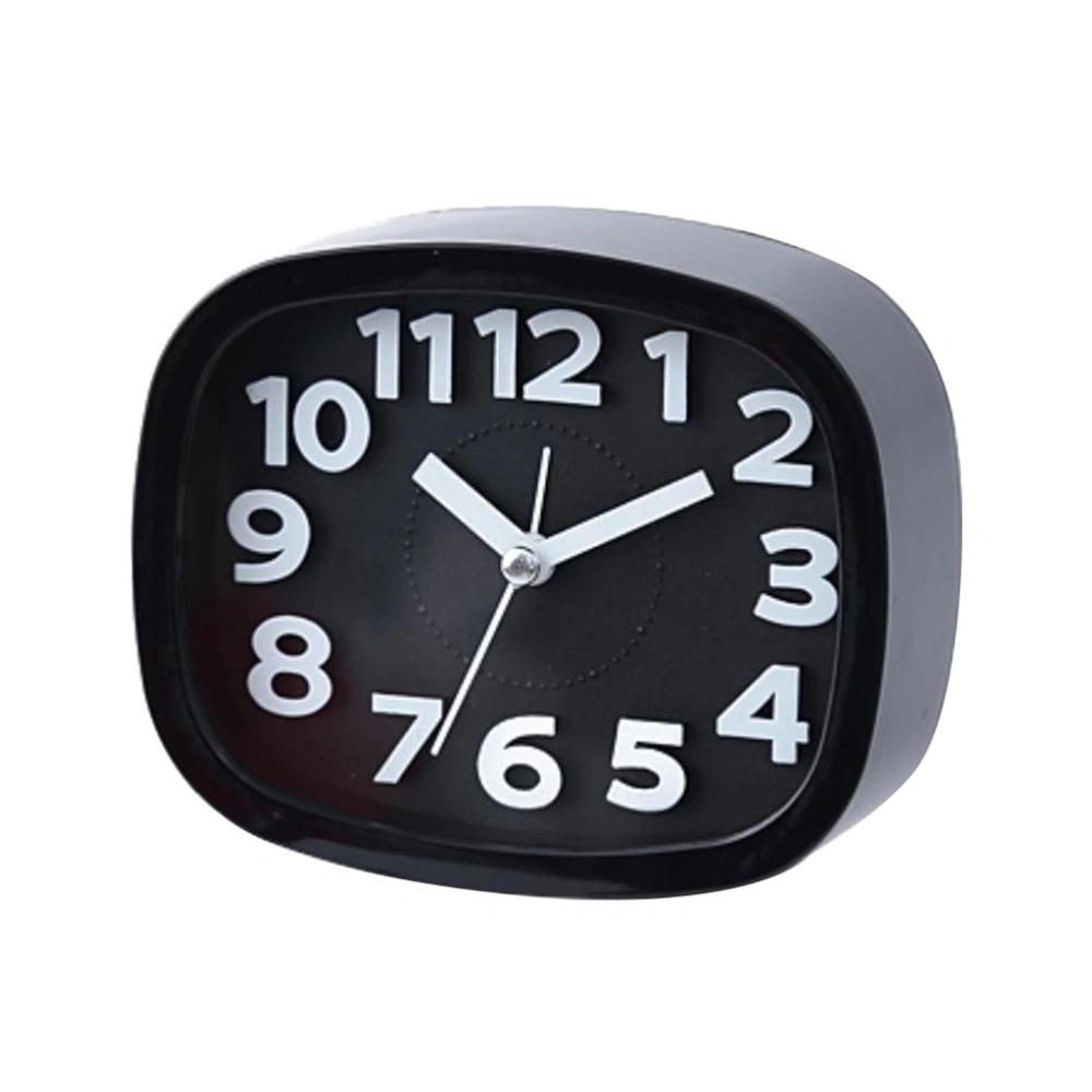 1Pc Quartz Alarm Clock Cartoon Mini Square Clock Durable Desktop Clock (without Battery)