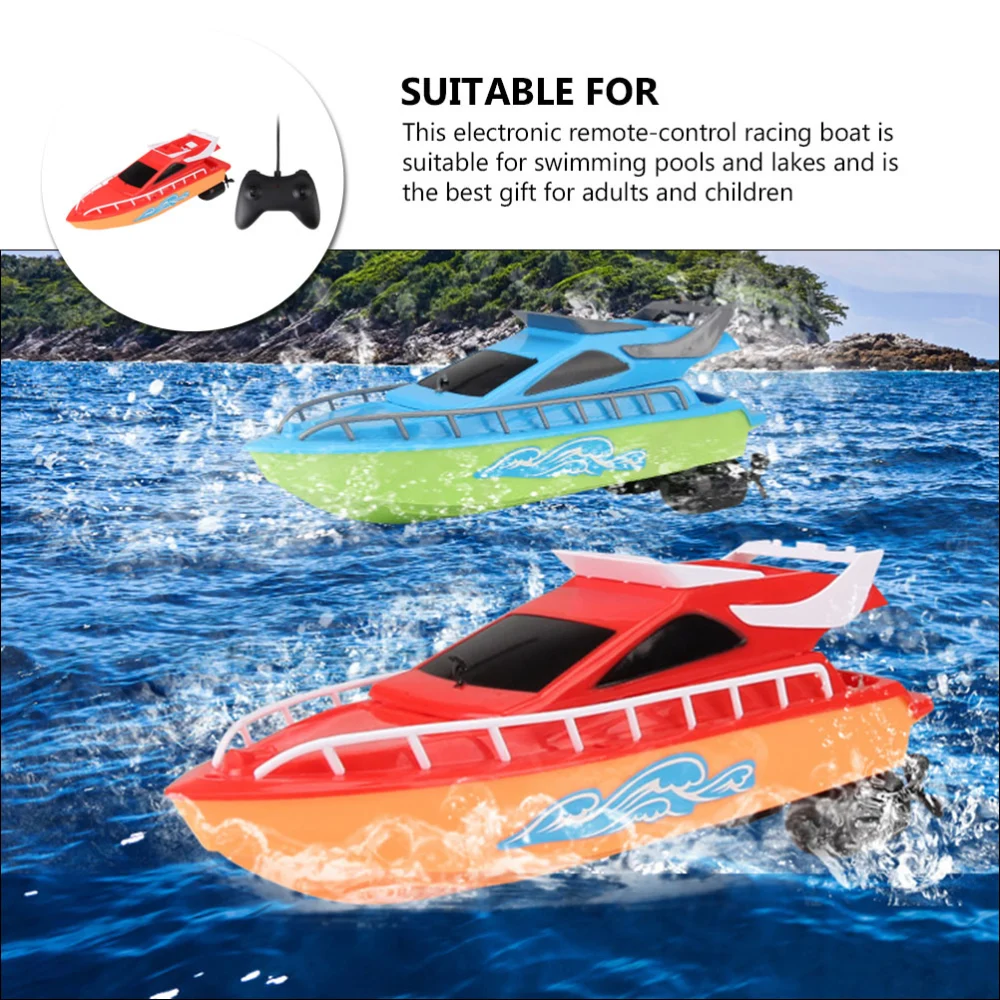 1 Set Remote-control Speedboat High Speed Boat Swimming Pool Speedboat Toys