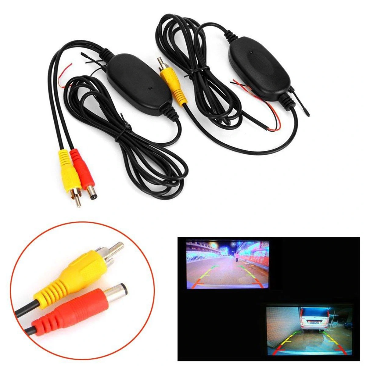 2.4G Wireless Video Transmitter & Receiver for 12V Car Rear Backup View Camera