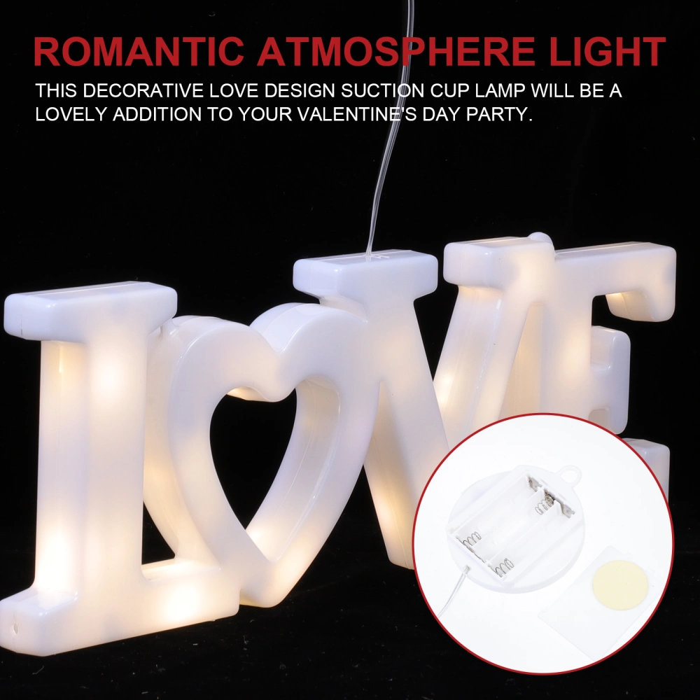 Led Valentine's Day Home Decoration Suction Cup Light Curtain Battery Light