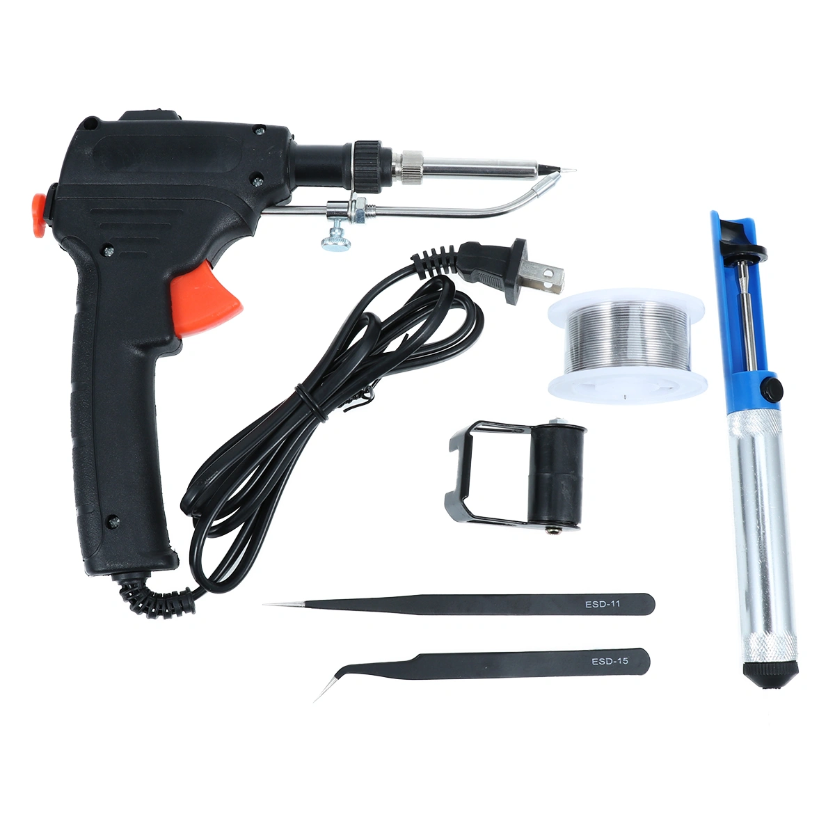 110V 60W Adjustable Temperature Electric Welding Soldering Iron Tool Kit With US Plug (Black)