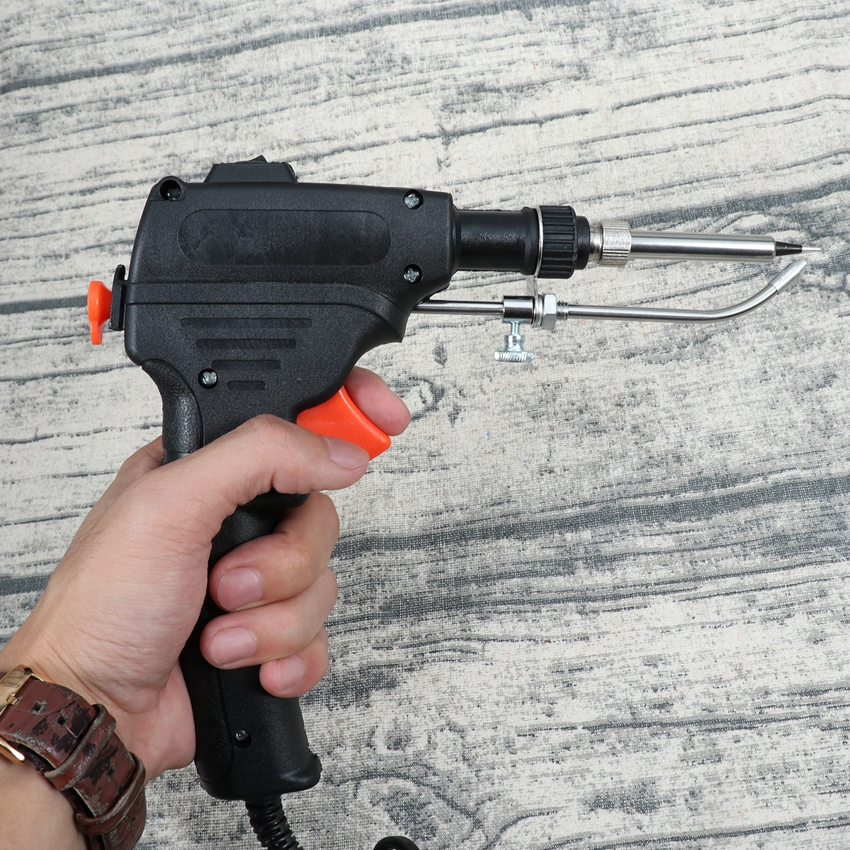 110V 60W Adjustable Temperature Electric Welding Soldering Iron Tool Kit With US Plug (Black)