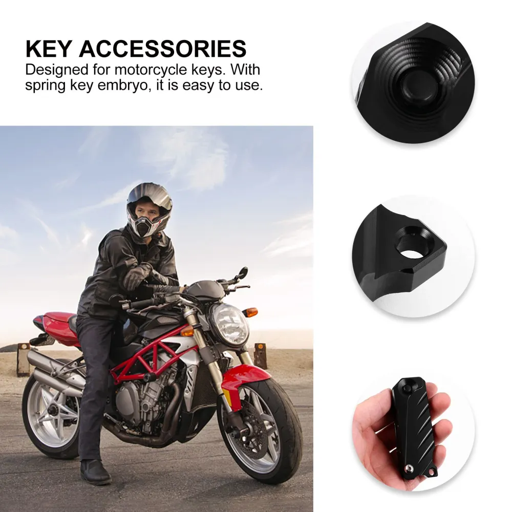 1 Set Motorcycle Key Head Cover Key Case Shell Embryo DIY Key Decor (Black)