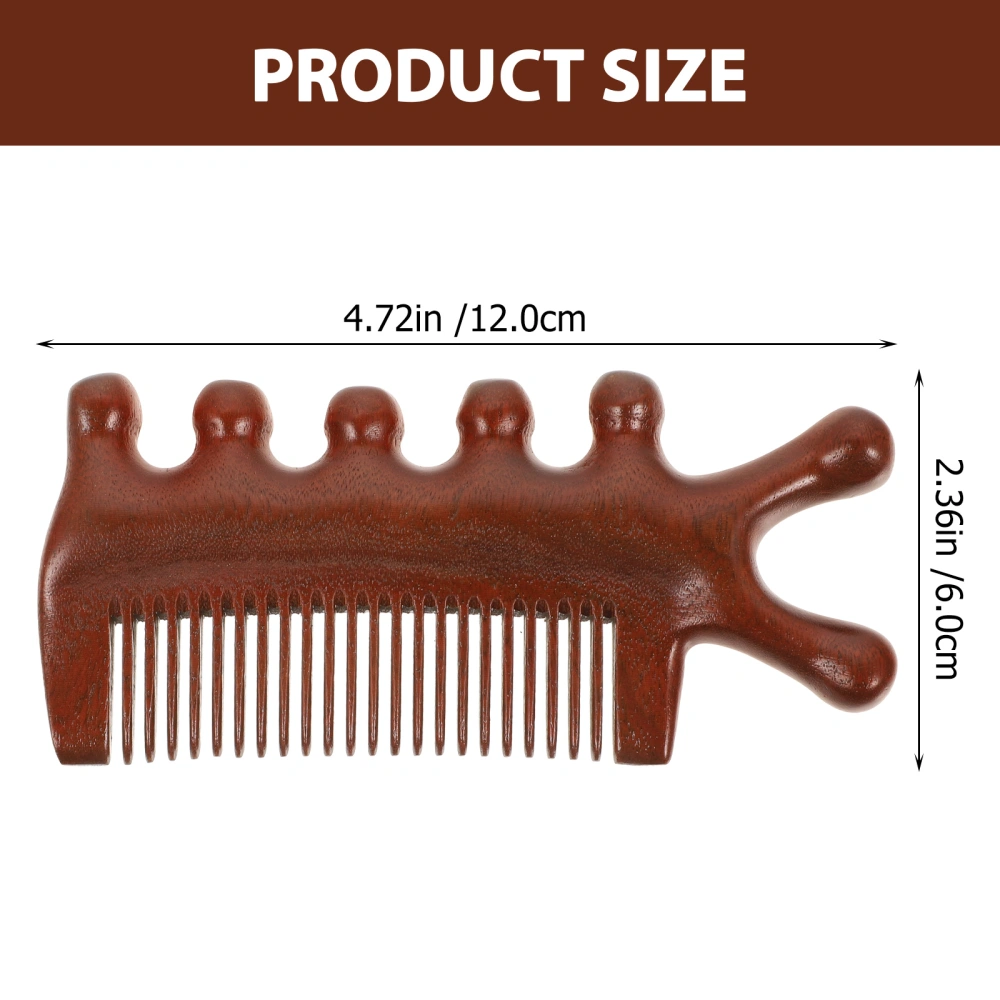 Convenient Sandalwood Comb Exquisite Smooth Massage Comb Handle Wide Tooth Comb for Home