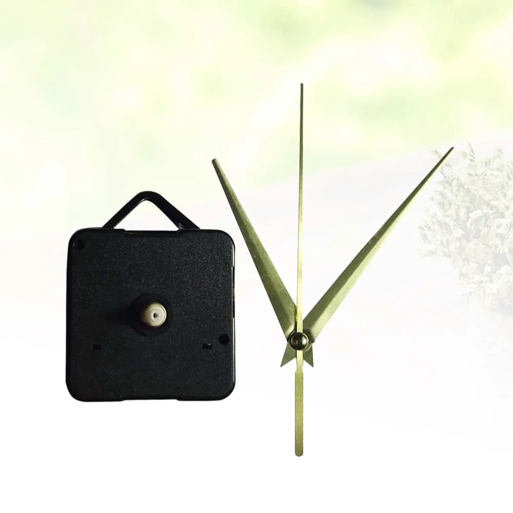 Wall Clock Movement Kit Set Simple DIY Clock Movement Kit for Home Hotel School (A Watch Core and 3 Pointers, Packing Without Battery, Golden)