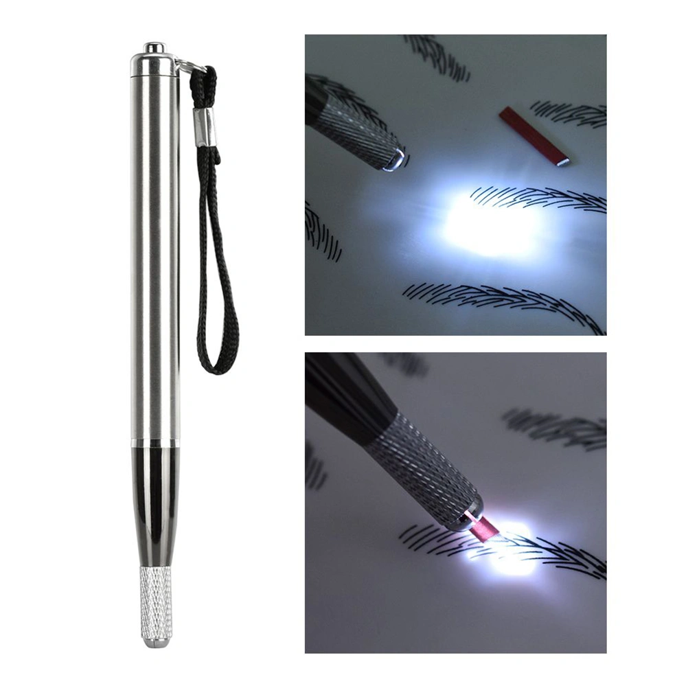 1pc LED Eyebrow Pen Machine Needle Semi-Permanent Multifunction Eyebrow Embroidery Manual Pen without Battery