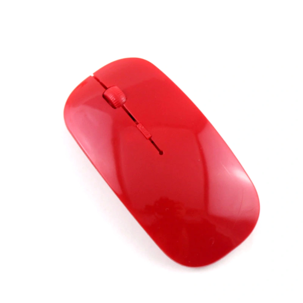 Ultra Thin Slim Mini 2.4GHz 1200 DPI USB Wireless Optical Mouse Mice Receiver for Computer PC Laptop (Red)