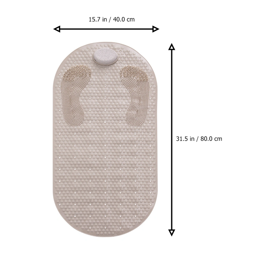 1pc Anti-slip Bathroom Mat Home Non-slip Pad with Massage Function (Light Brown)