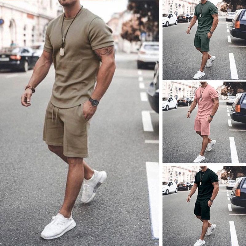 Summer New Men's Short-sleeved T-shirt Shorts Two-piece Sports and Leisure Suit（XS-XXXL）