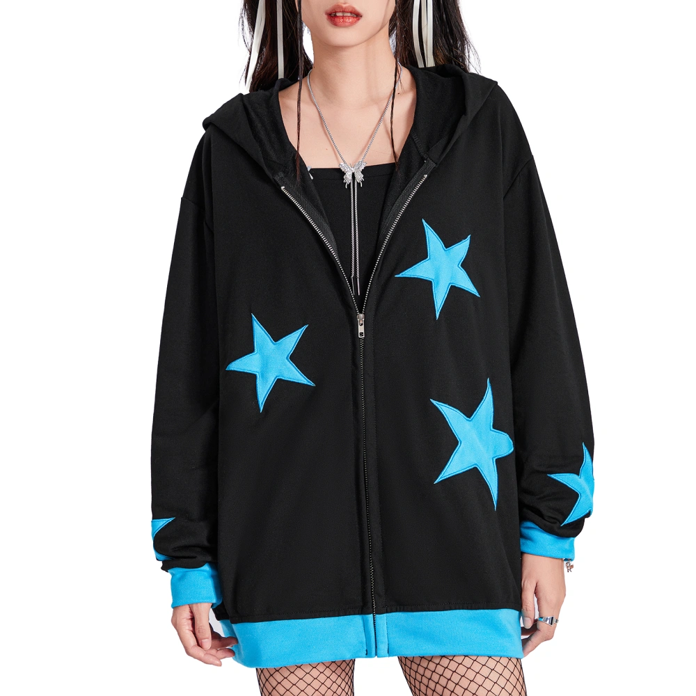 Women's Cute Hoodies Stars Pattern Long Sleeve Teen Girl Fall Jacket