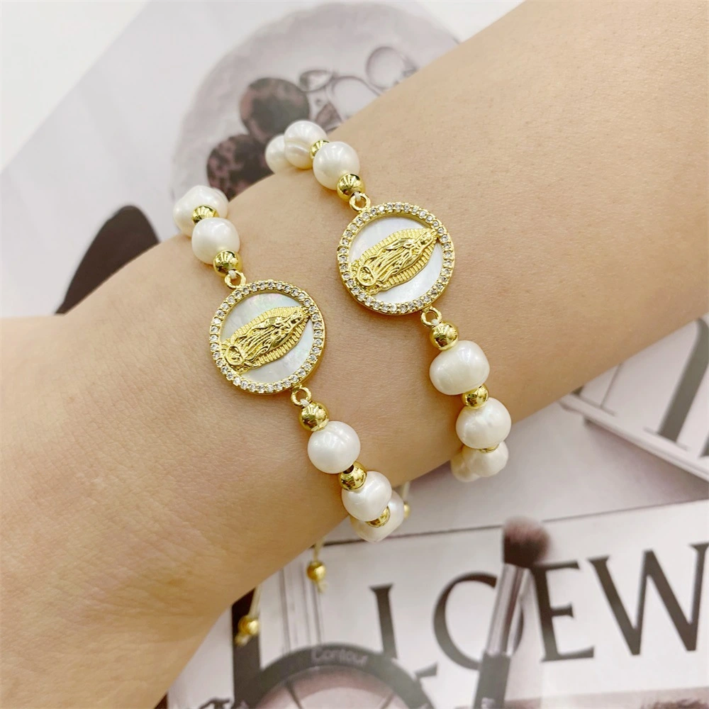 Natural Shell Virgin Mary Brand Bracelet Female