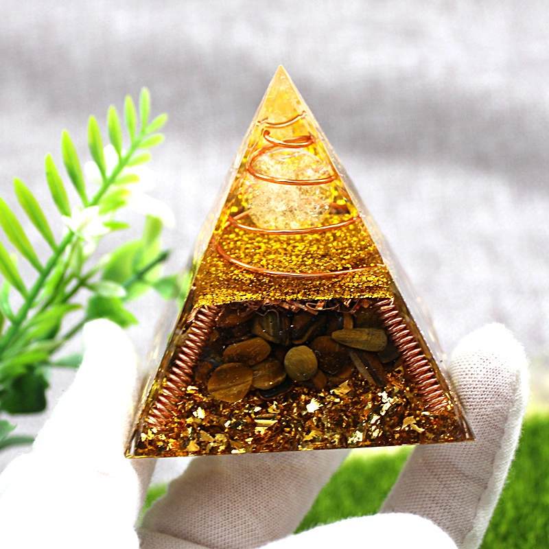 Household Resin Crystal Crushed Stone Pyramid Drip Craft Ornament