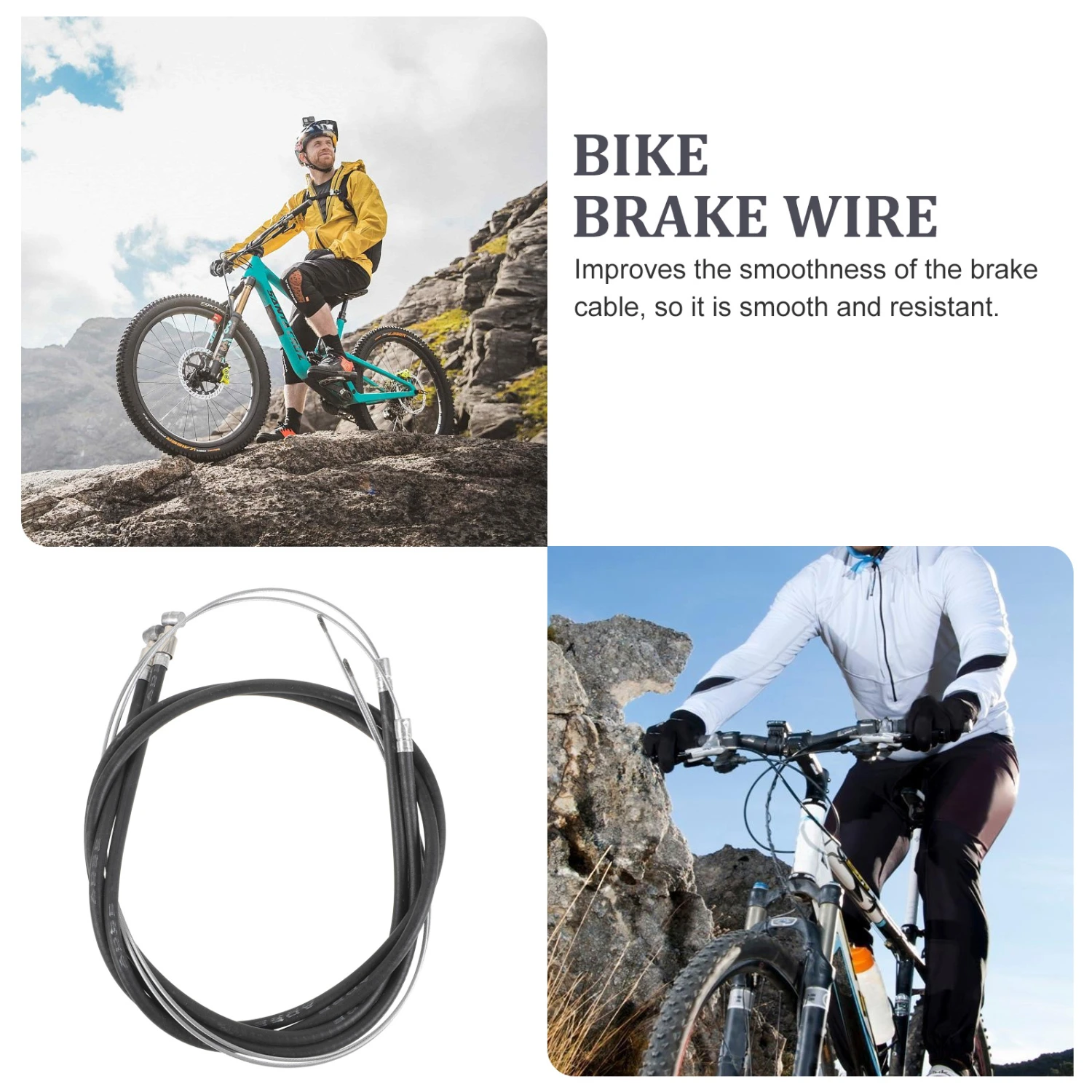 2Pcs Mountain Bike Brake Strings Bike Brake Front Back Brake Wires Convenient Bike Brake Lines