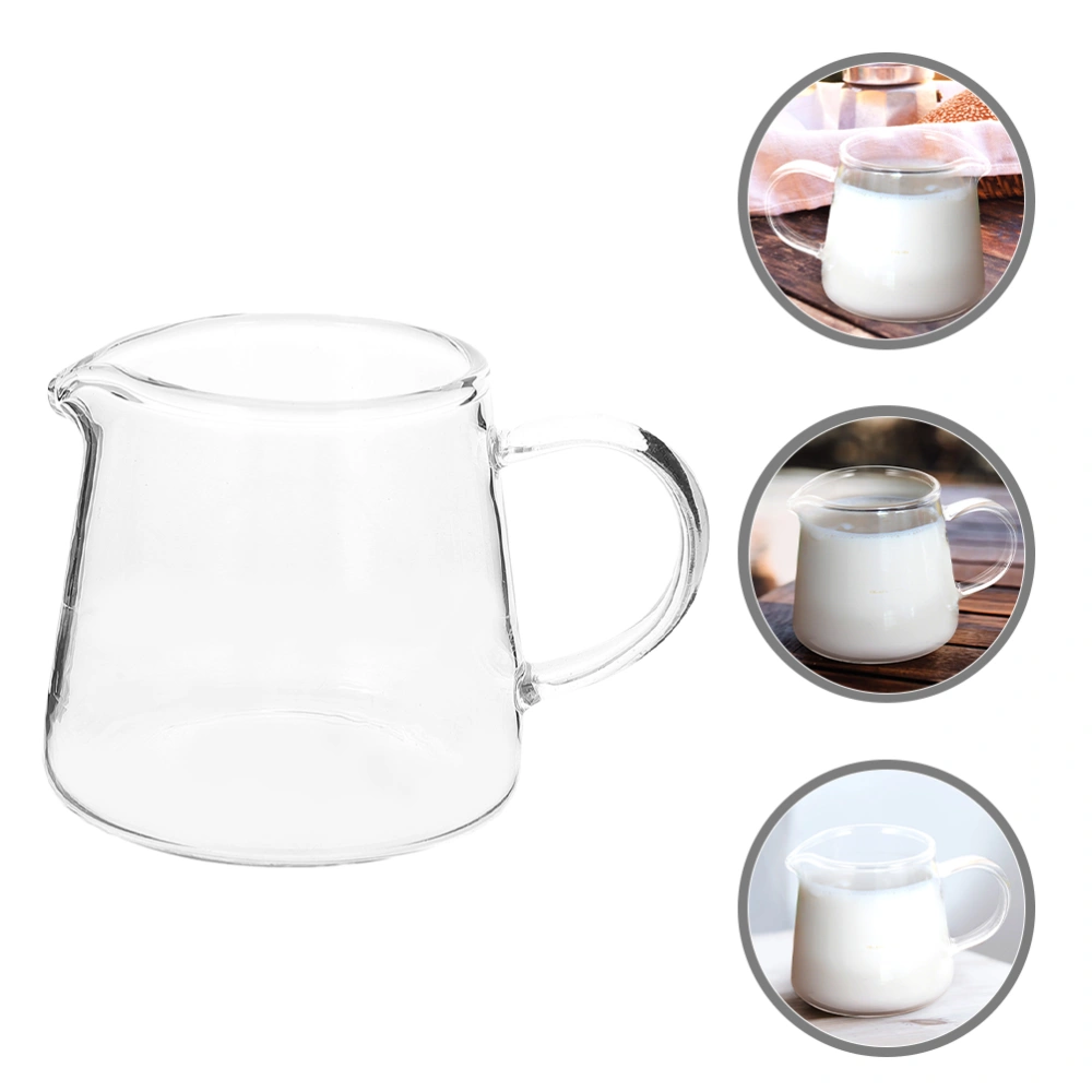 Glass Milk Cup Simple Heat Resistant Transparent Glass Coffee Pot Creamer Pitcher