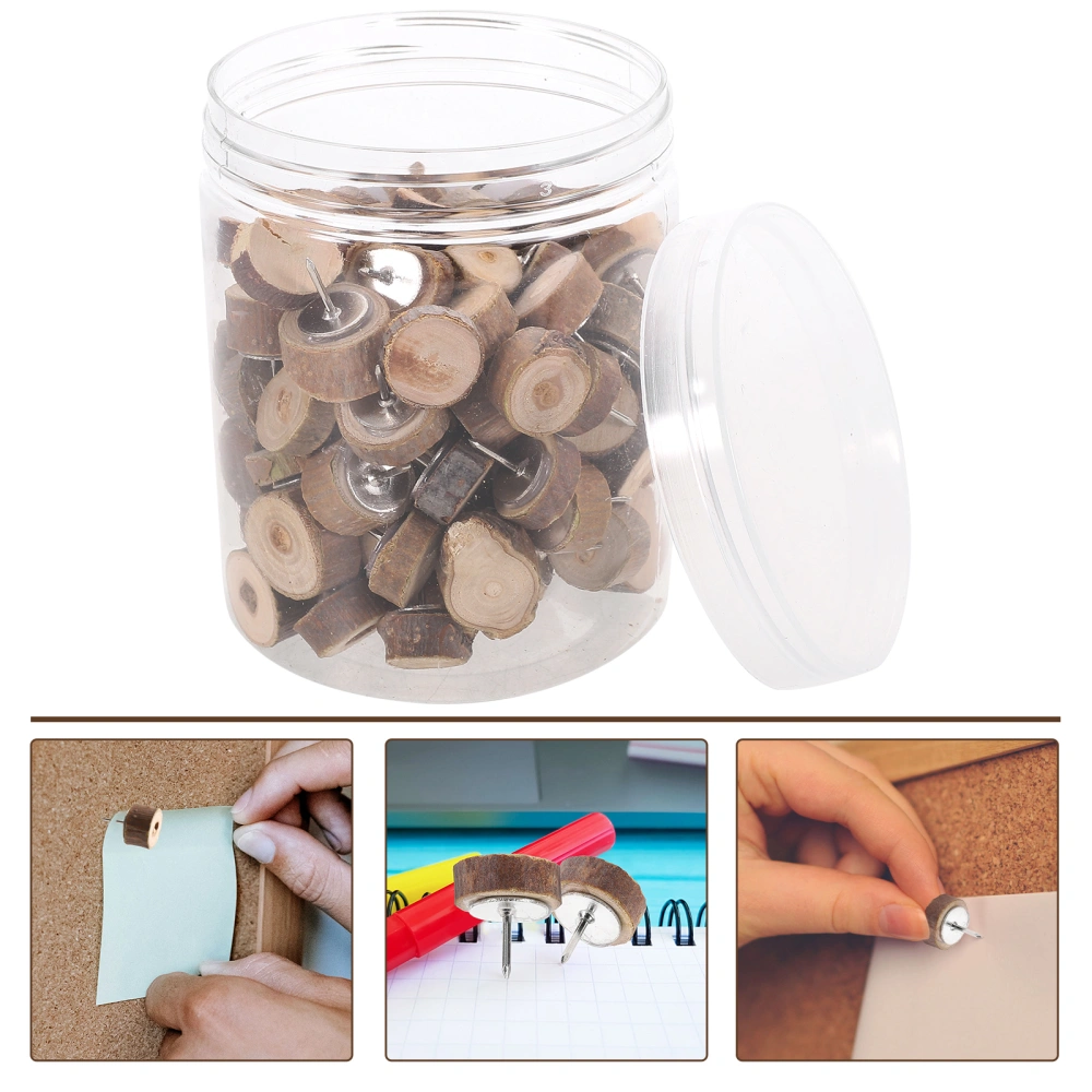 1 Box Wooden Pushpins Multi-function Thumb Tacks Convenient Thumbtacks Photo Accessory