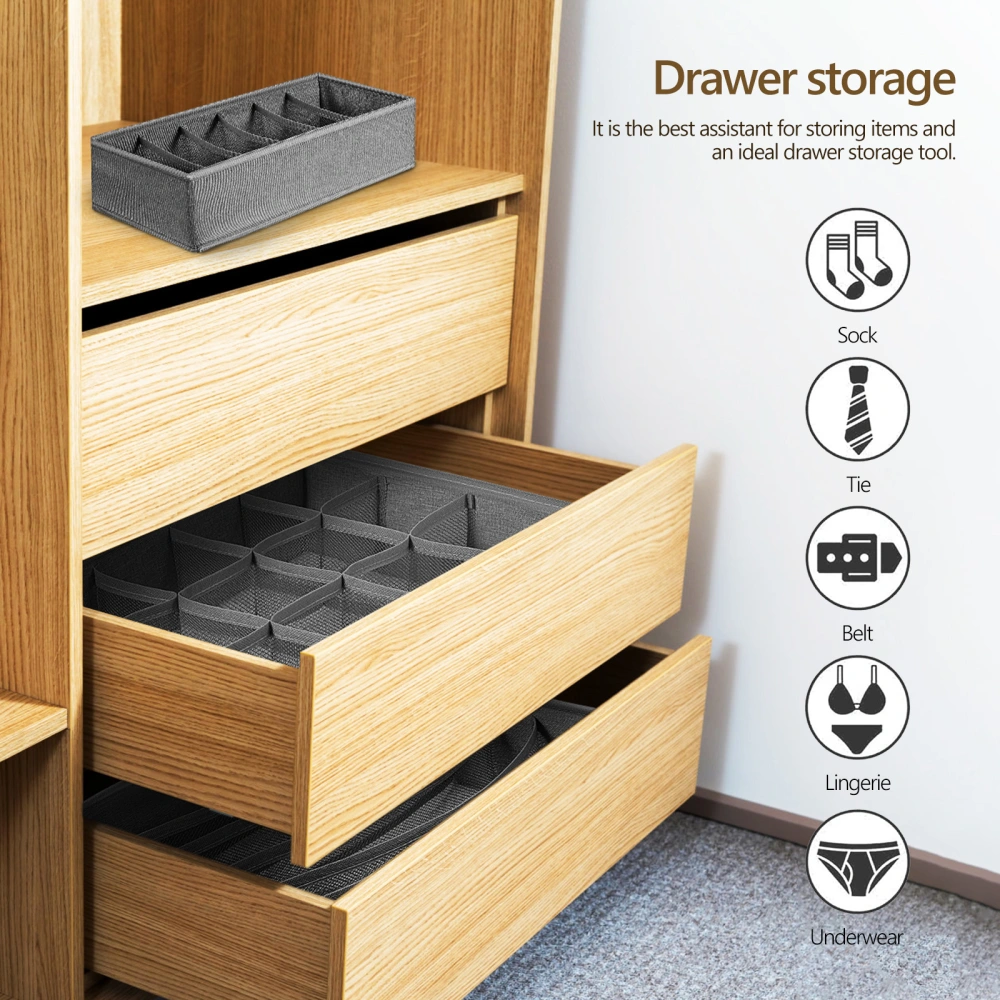 4Pcs Drawer Storage Boxes Organizers Foldable Closet Dividers for Storing Sock Bra Panties Ties